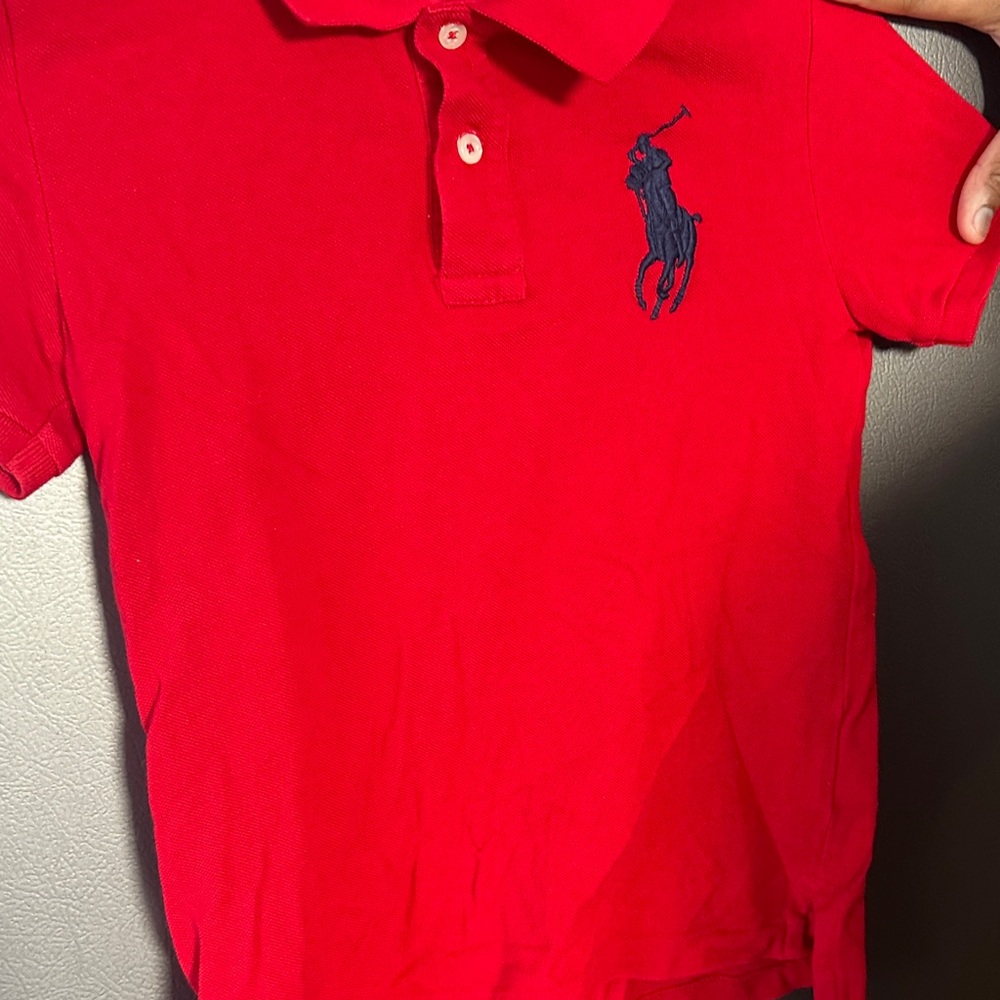 Ralph Lauren Scarlet Polo with Navy Emblem